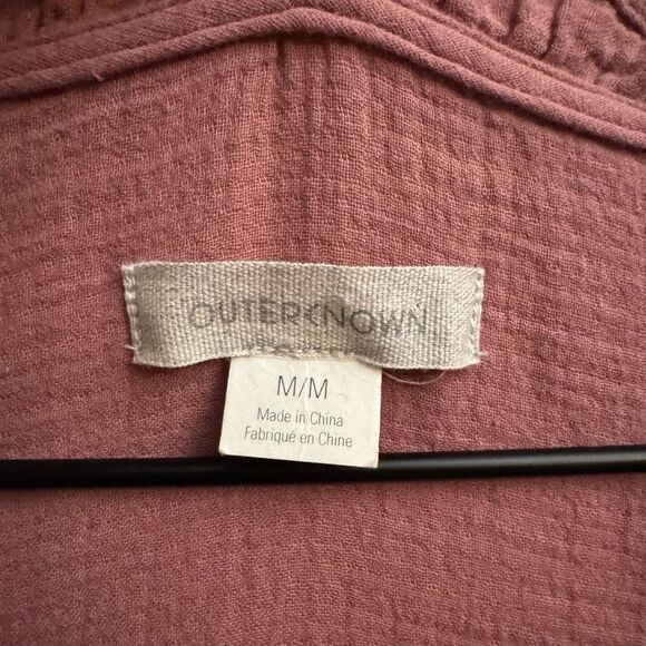 Outerknown Size Medium Organic Cotton Oydssey Peasant Tiered Midi Dress - Picture 12 of 13